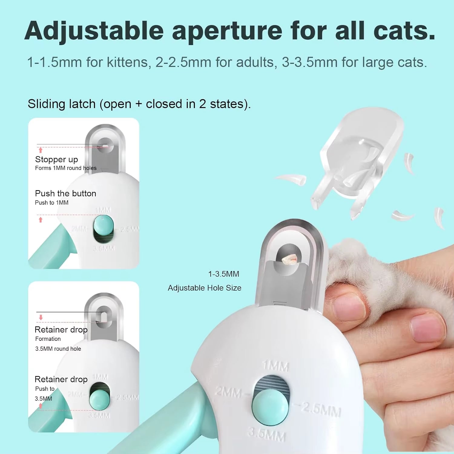 Professional Grooming Tools Adjustable Hole Pet Nail Trimmer Cat Dog Nail Clippers for Small Large