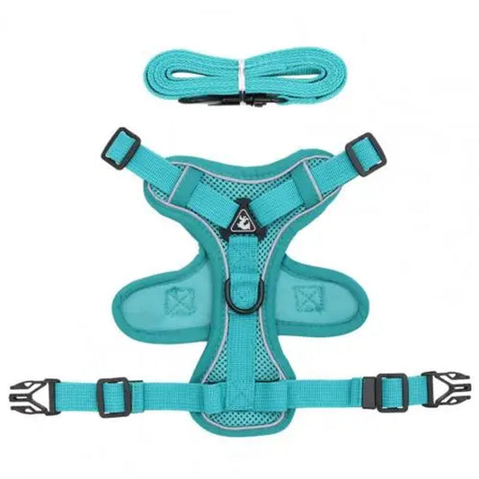 Pet Harness Leash Reflective Stripes Anti-Pull Pet Harness Traction Rope Set Dog Collar Harness Leash Traction Rope Chest Strap
